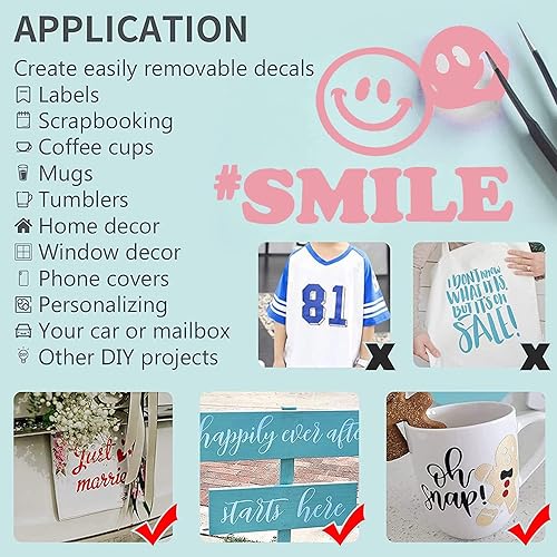 Miniatura 5 de Lya Vinyl Rollo de vinilo permanente  Vinilo rosa mate para Cricut  Rollo de vinilo adhesivo para exteriores de 12 x 30 pies para tazas,