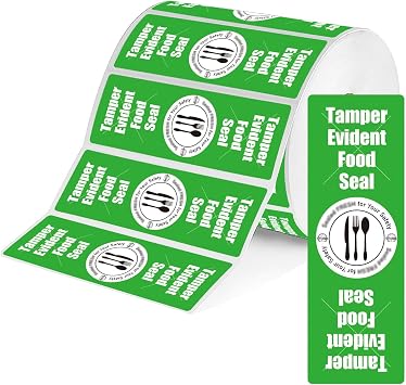 300 Pieces Tamper Evident Food for Freshness and Safety Stickers Tamper Seal Proof Tape Safe Labels 1x 3 Inch Tamper Proof Food Delivery waterproo Label for Containers Jars Mailing Packaging Green