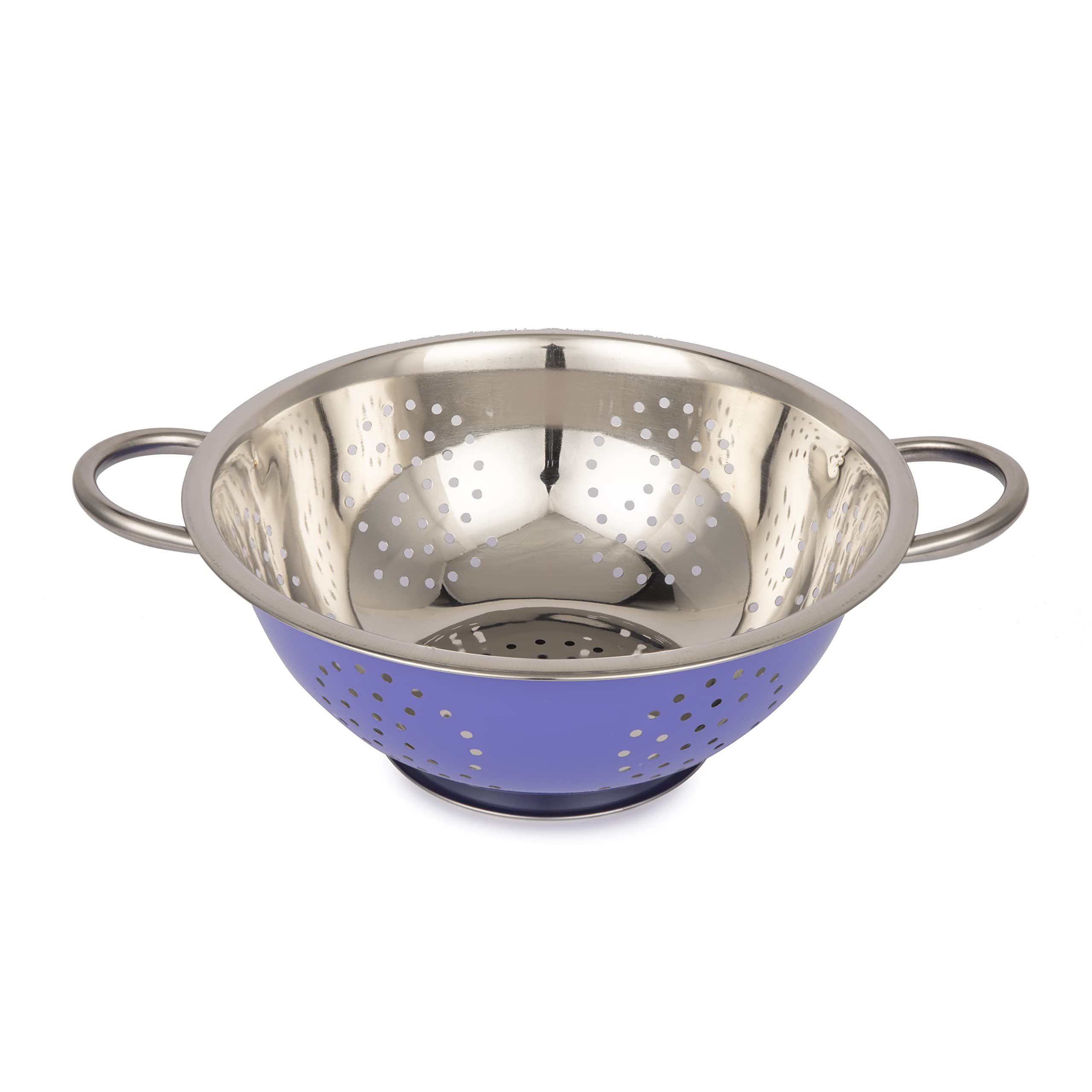 Fackelmann Stainless Steel Colored Deep Colander, 24 Centimeters - Durable Kitchen Accessories Items, Anti-Rust, Corrosion-Resistant for Washing Fruits and Vegetables, Kitchen Sink Strainer
