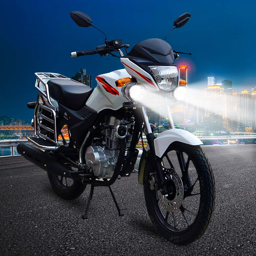 Fari LED per Moto 12V 24V, 2PCS Luci di Guida A Led Ausiliari Bianche Con Interruttore Impermeabile per ATV SUV Camion Auto Barca