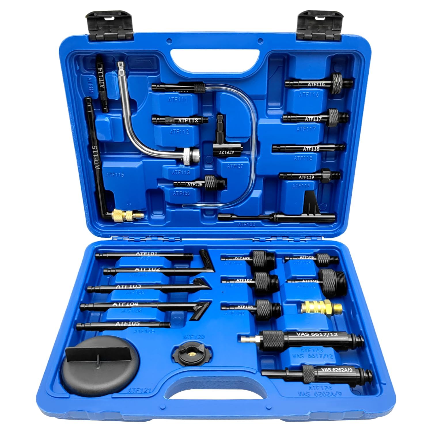 ZKTOOL 27 Pièces Kit d'Adaptateurs de Remplissage de Liquide de Transmission ATF, Outils de Remplissage d'Huile de Transmission, Connecteur de Recharge d'Huile de Boîte de Vitesses Automatique