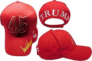 Trade Winds Trump 45 Signature On Bill USA Flag Red Adjustable Embroidered 100% Cotton Hat Cap Multicolor