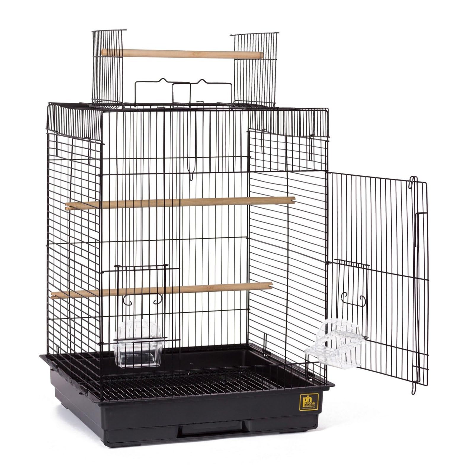 Prevue Cage à oiseaux avec ouverture supérieure Noir/noir
