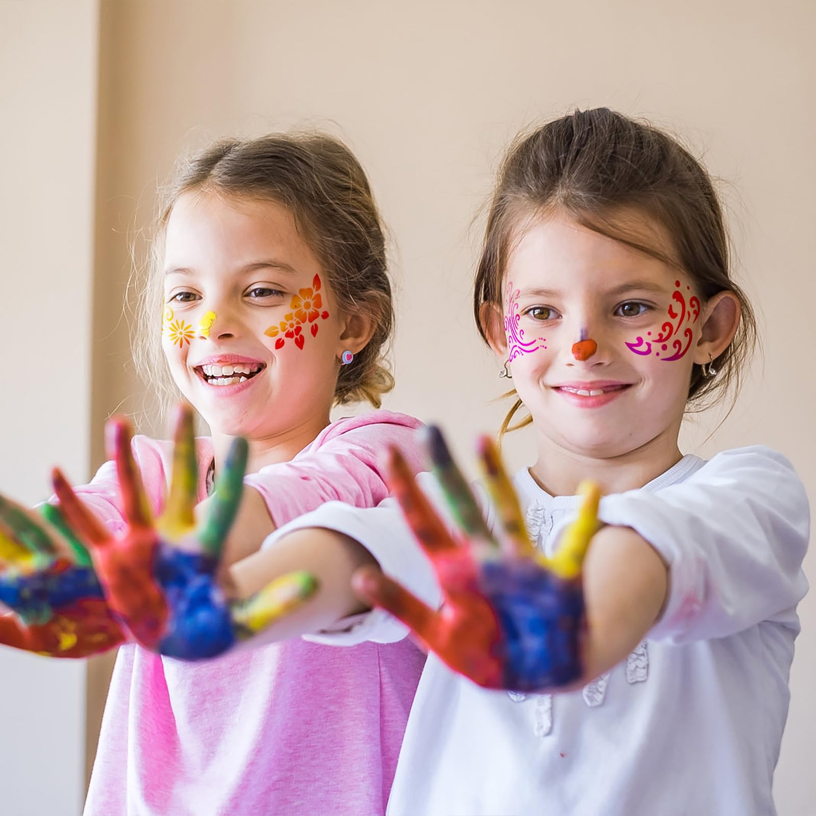 42 Pochoirs Maquillage Enfant OOTSR - Tatouages Temporaires Pour Visage Et Corps, Idéal Fêtes Et Halloween Tattoo Halloween Réutilisable