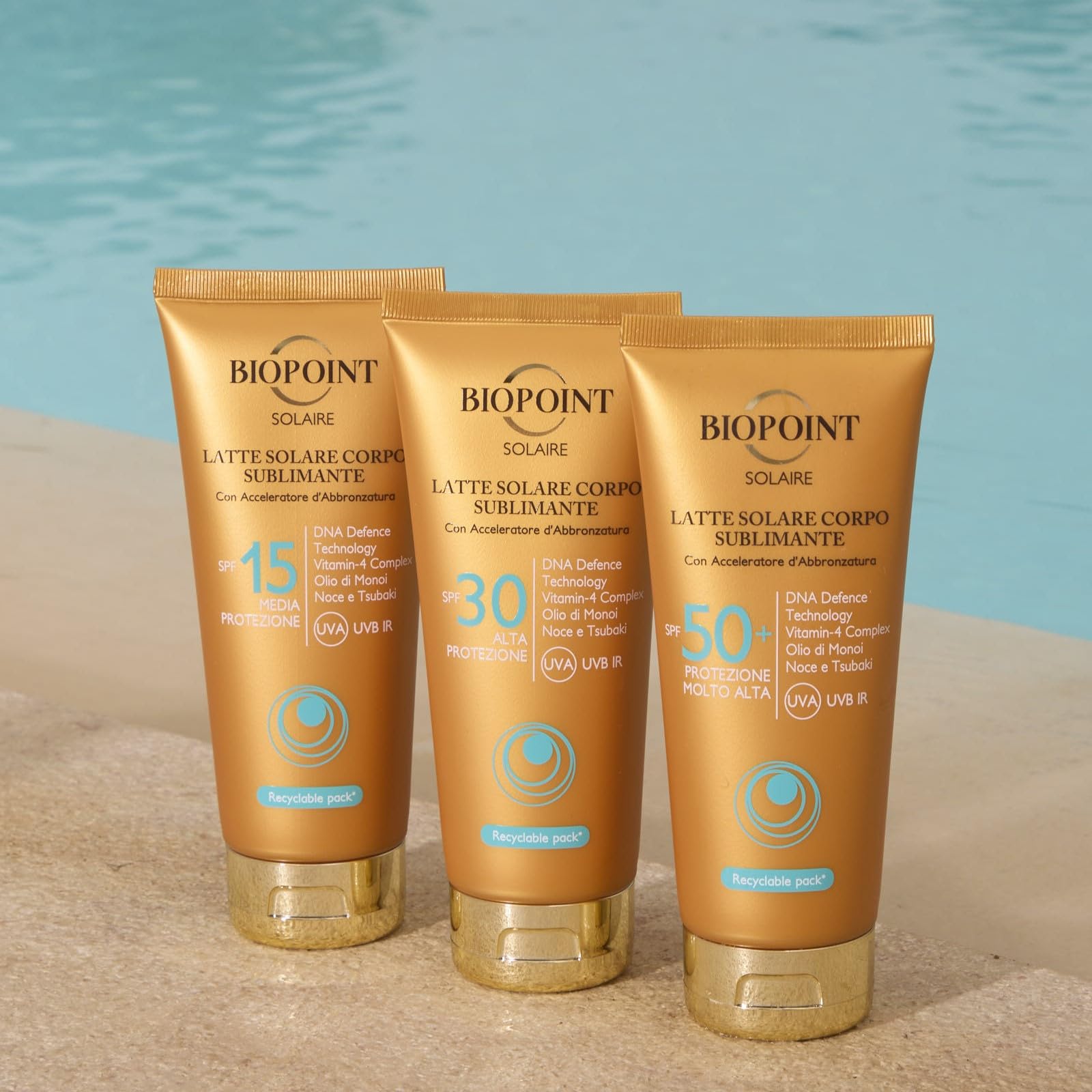Biopoint Solaire - Latte Solare Corpo Sublimante con Acceleratore di Abbronzatura, Azione Antiossidante e Idratante, Dona una Pelle Dorata e Luminosa, 200 ml