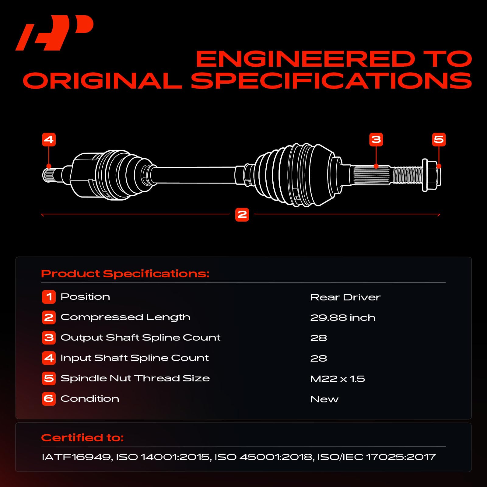 Amazon.com: A-Premium CV Axle Shaft Assembly - Compatible with