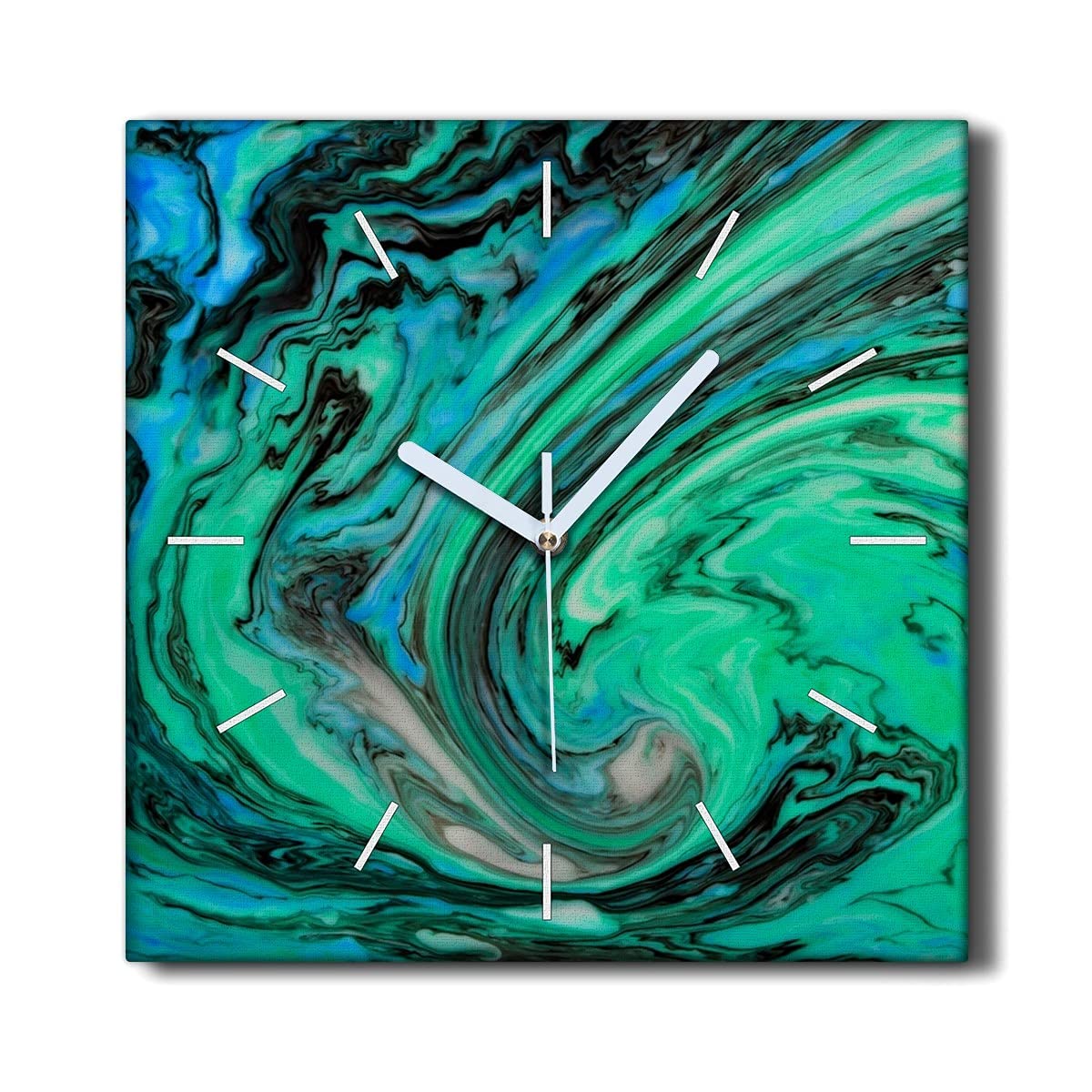 Horloge murale 30x30cm Coloray tableau toile déco salon abstrait silencieux