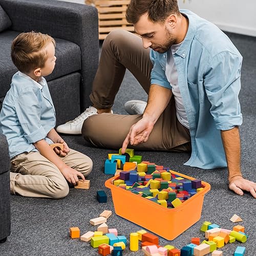 Miniatura 4 de Coobbar Contenedores de almacenamiento de plástico con tapas, paquete de 6 contenedores de almacenamiento apilables, organizador de almacenamiento