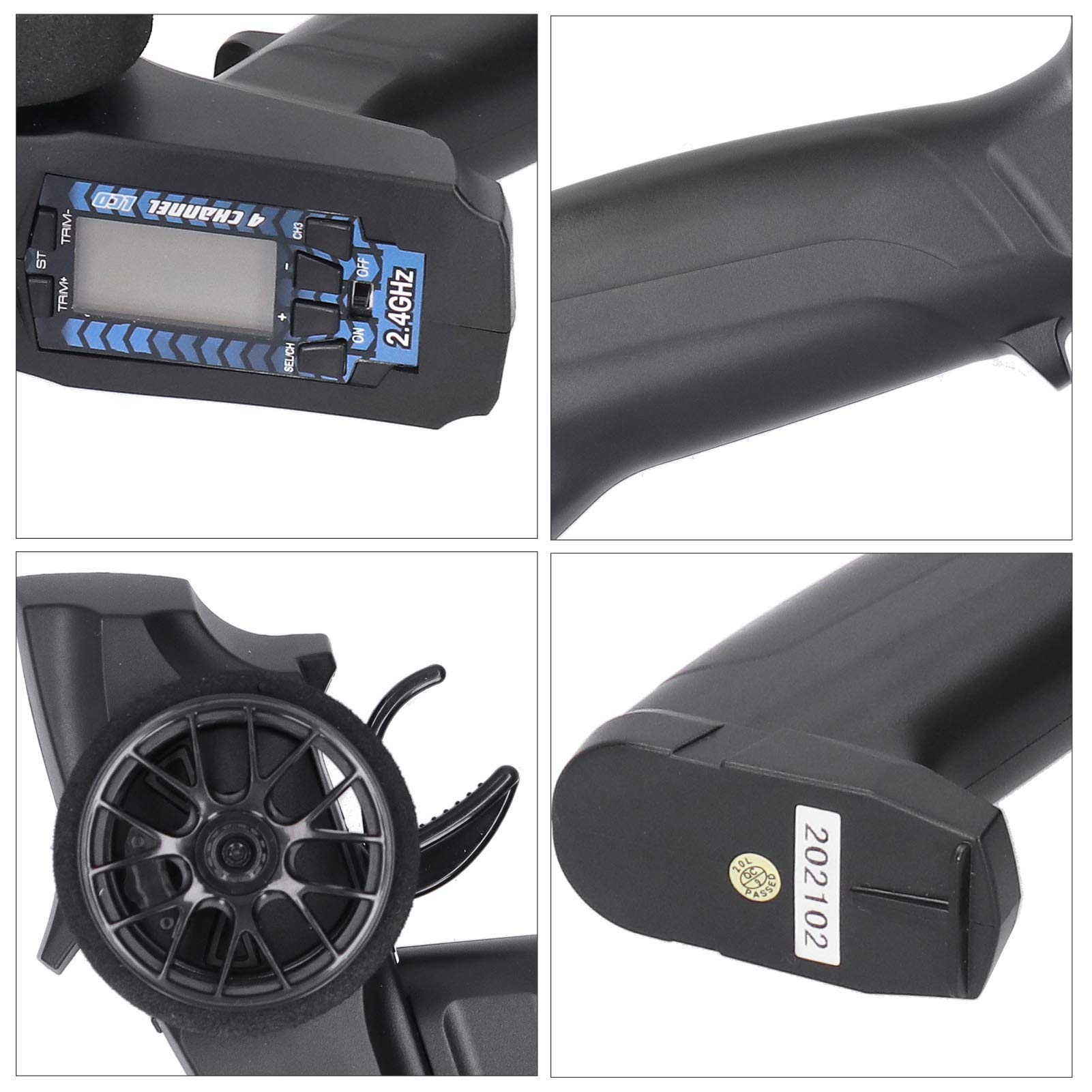Trasmettitore RC Multifunzione,Trasmettitore Telecomando Compatto con Display LCD,Perfetto per Auto e Barche RC,Plastica,230g,1 Set