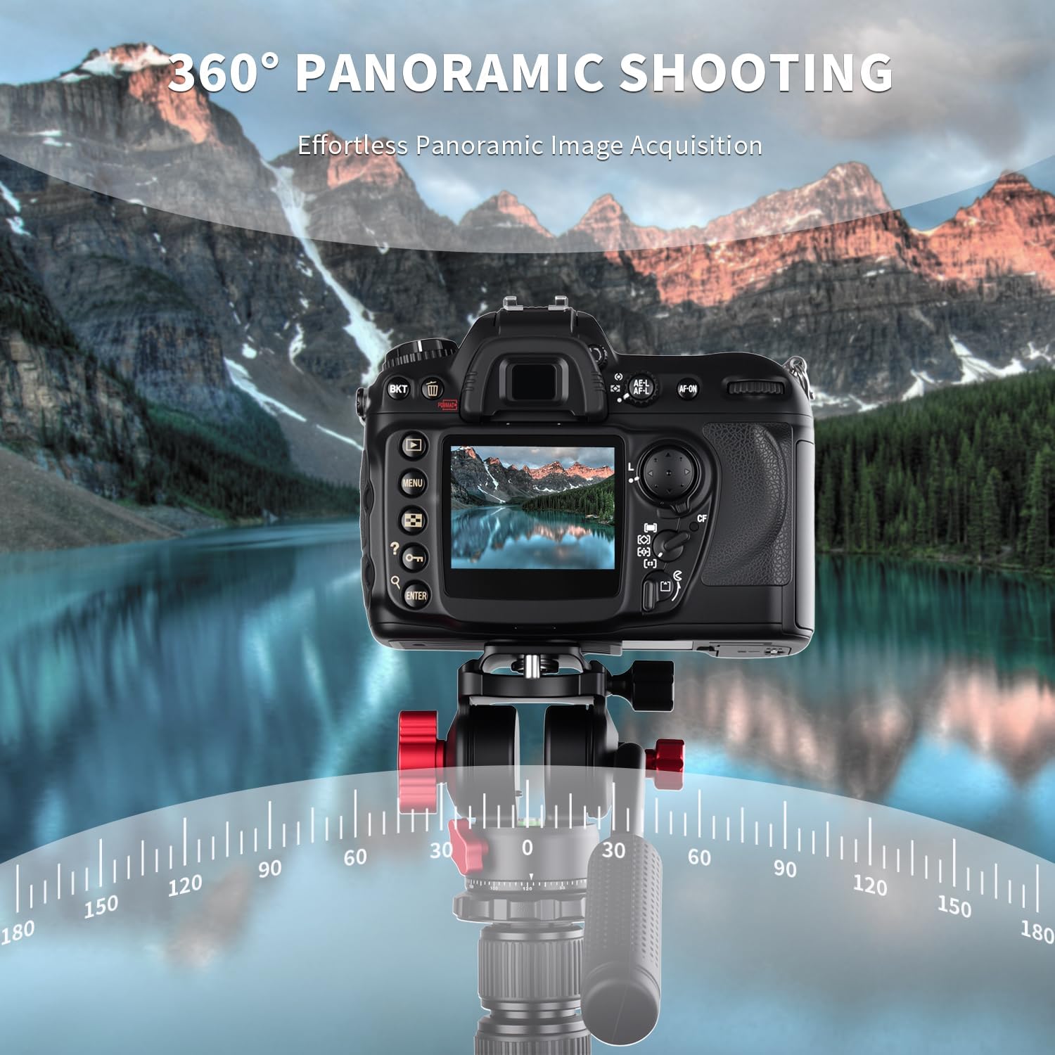 Tripod Fluid Head with 1/4'' and 3/8'' Adapter,Quick Release Plate,Aluminum Alloy Dual 360° Rotation Platform Video Head,Max Load 11.02lb/5kg,2D Panoramic Head for DSLR and Mirrorless Cameras