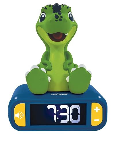 LEXIBOOK, Dinosaurio Reloj Despertador Luz Nocturna, RL800DINO