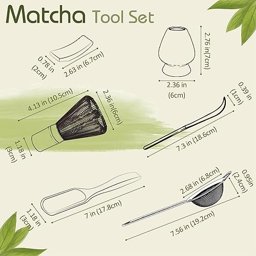 Miniatura 4 de Juego de 6 batidores de matcha, kit de herramientas de fabricación de matcha ceremonial japonés para batidor de bambú, cuchara de matcha, cuchara de