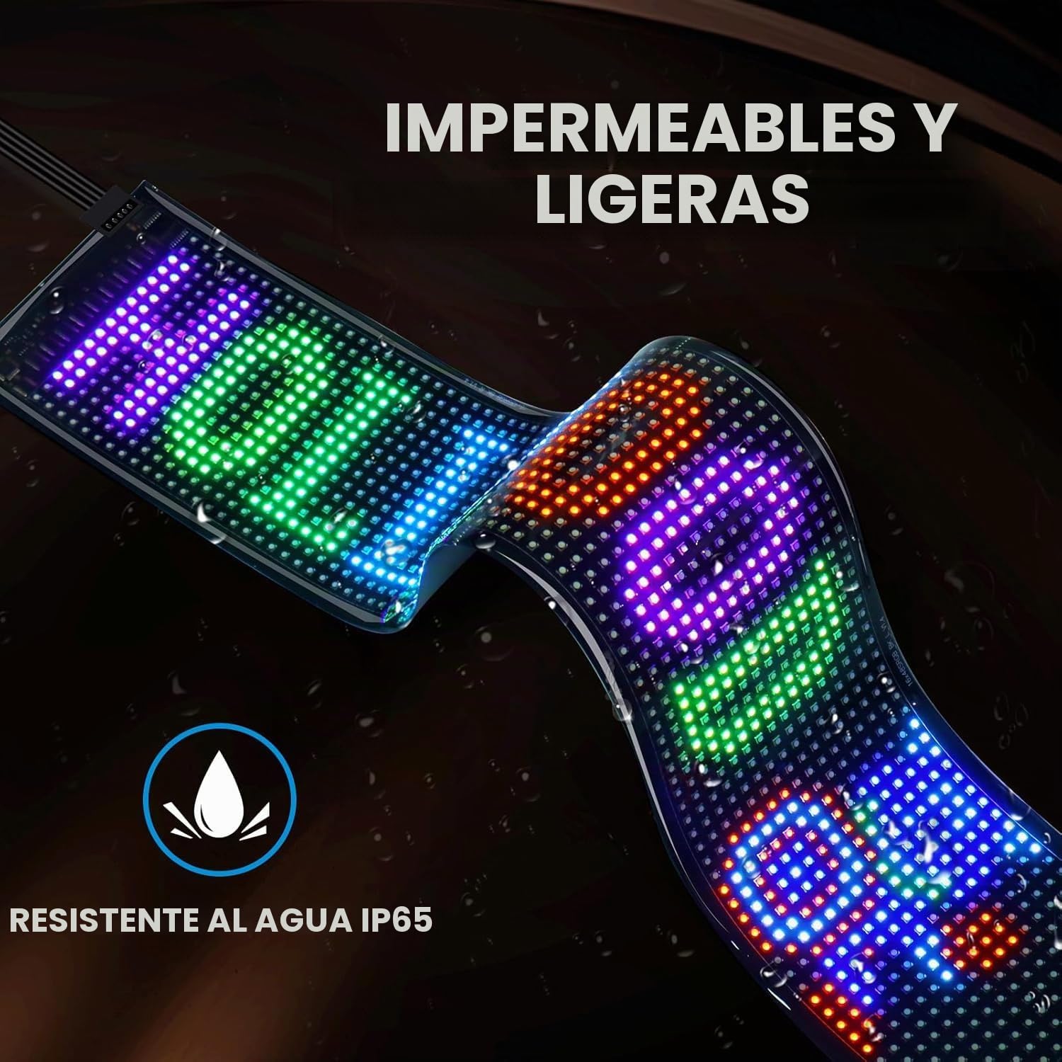 Letrero LED Programable | Panel de visualización Led flexible de 68 x 12 cm con control por APP | Letrero LED personalizado de 5V USB para negocio, publicidad, fiesta, bar