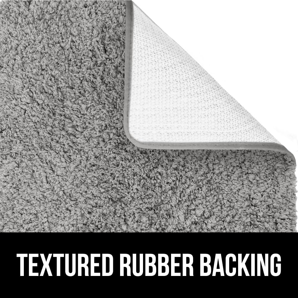 Gorilla Grip Luxury Bath Rug, 24x17 Inch, Extra Soft, Absorbent Faux Chinchilla Bathroom Plush Mat Rugs, Machine Wash and Dry, Carpet Mats for Bath Room, Shower, Hot Tub, Spa, Gray 2