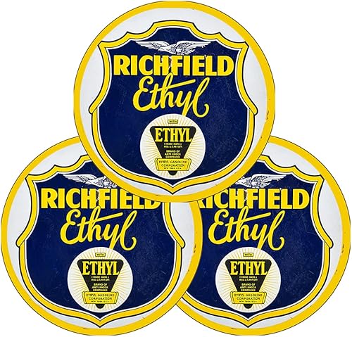 Miniatura 233 de Brotherhood Letrero de gas vintage de reproducción de letreros de metal vintage, letrero redondo de metal para garaje y hogar, 8 pulgadas de Nourse