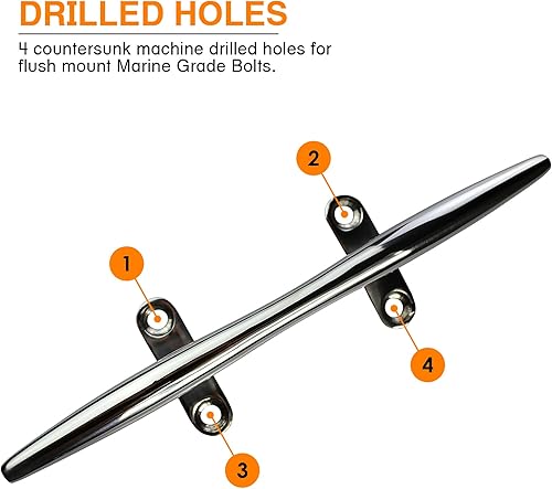 Miniatura 3 de Salty Reef Deck Cleat Heavy Duty Polished 316 Marine Grade Stainless Steel