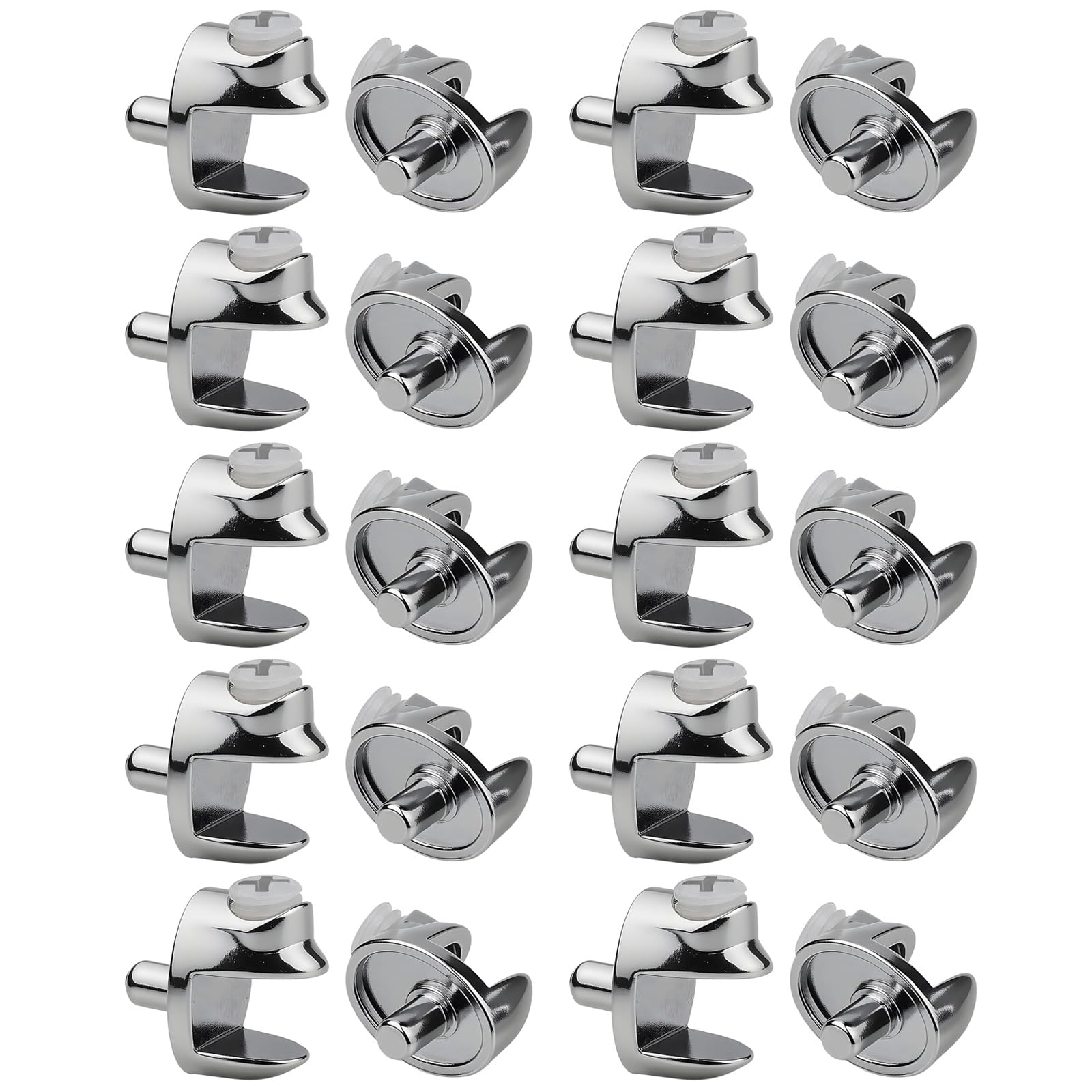 Msioytog A 20Pcs Fish Mouth Glass Holders Replacement Zincs Lloys Easy Installation Bathroom Glass For Bathroom Living Room Public Place