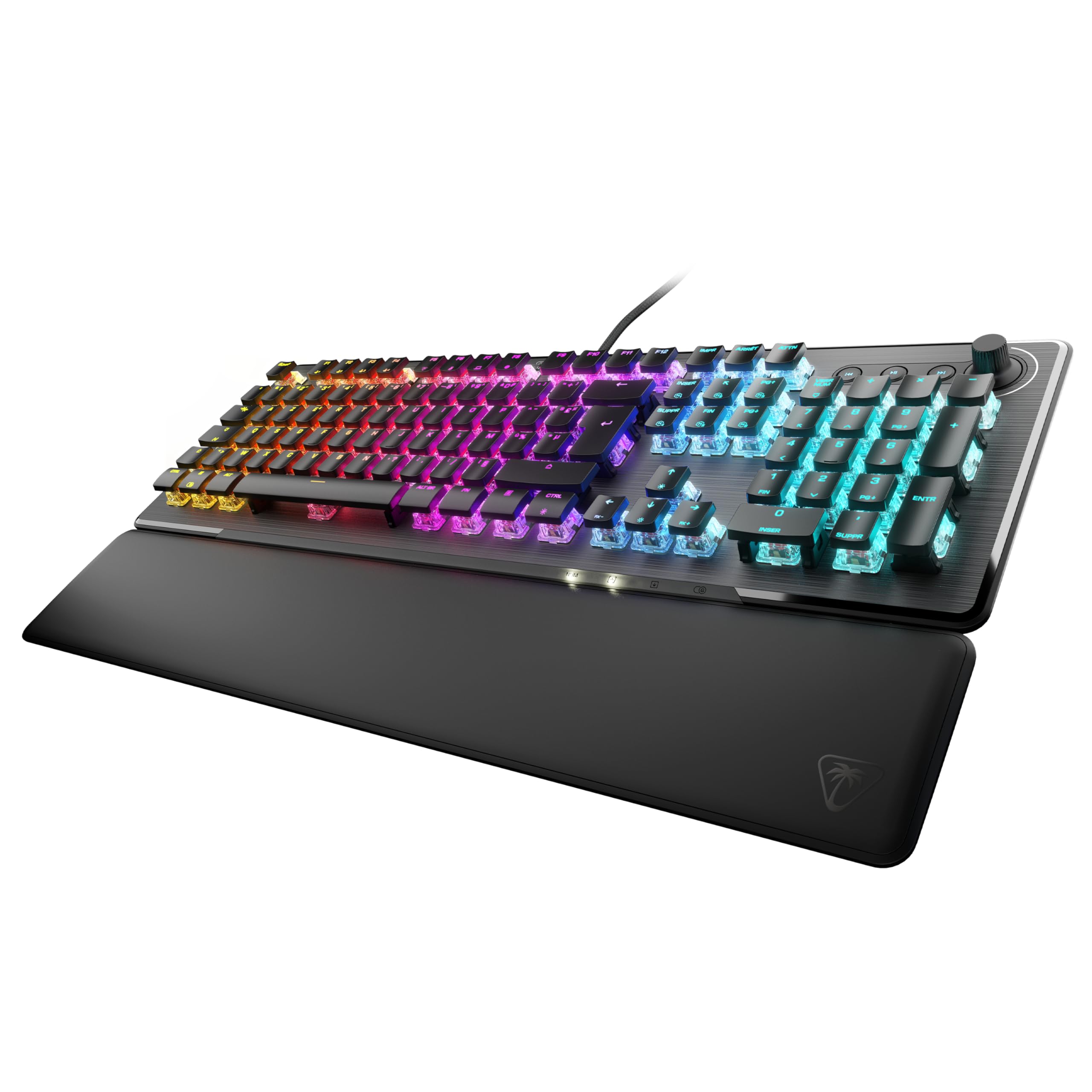 Turtle Beach Vulcan II - Clavier Gaming PC, interrupteurs mécaniques Titan II, Touches rétro-éclairées RGB Personnalisables, Repose-Poignets Amovible, Noir
