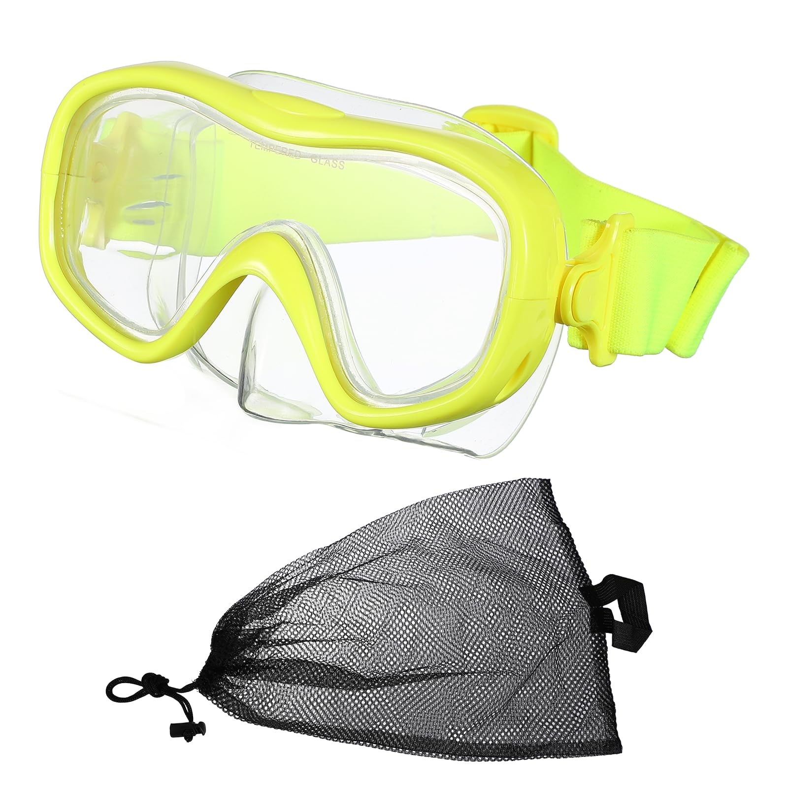 PATIKIL Swim Goggles with Nose Cover, Silicone Snorkel Mask Snorkeling Dive Gear Anti-Fog Clear Diving Mask Wide View No Blur Tempered Glass for Adult Youth Swimming Diving, Yellow