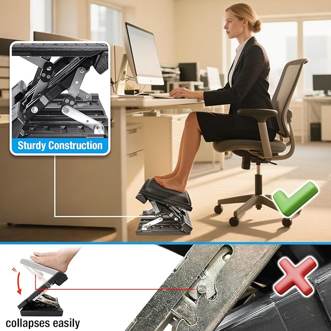 Scalebeard Reposapiés Ajustable Ergonómico para Oficina y Gaming miniatura 5