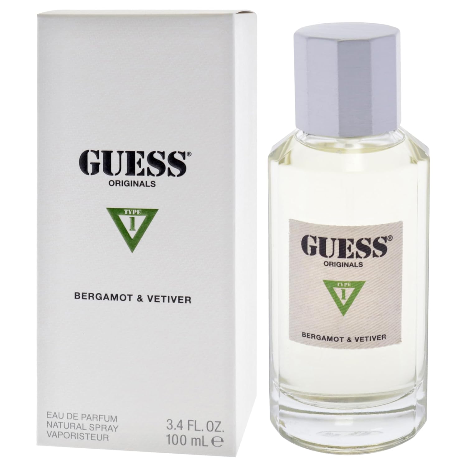 Guess Originals Type 1 Bergamot and Vetiver by Guess for Unisex - 3.4 oz EDP Spray