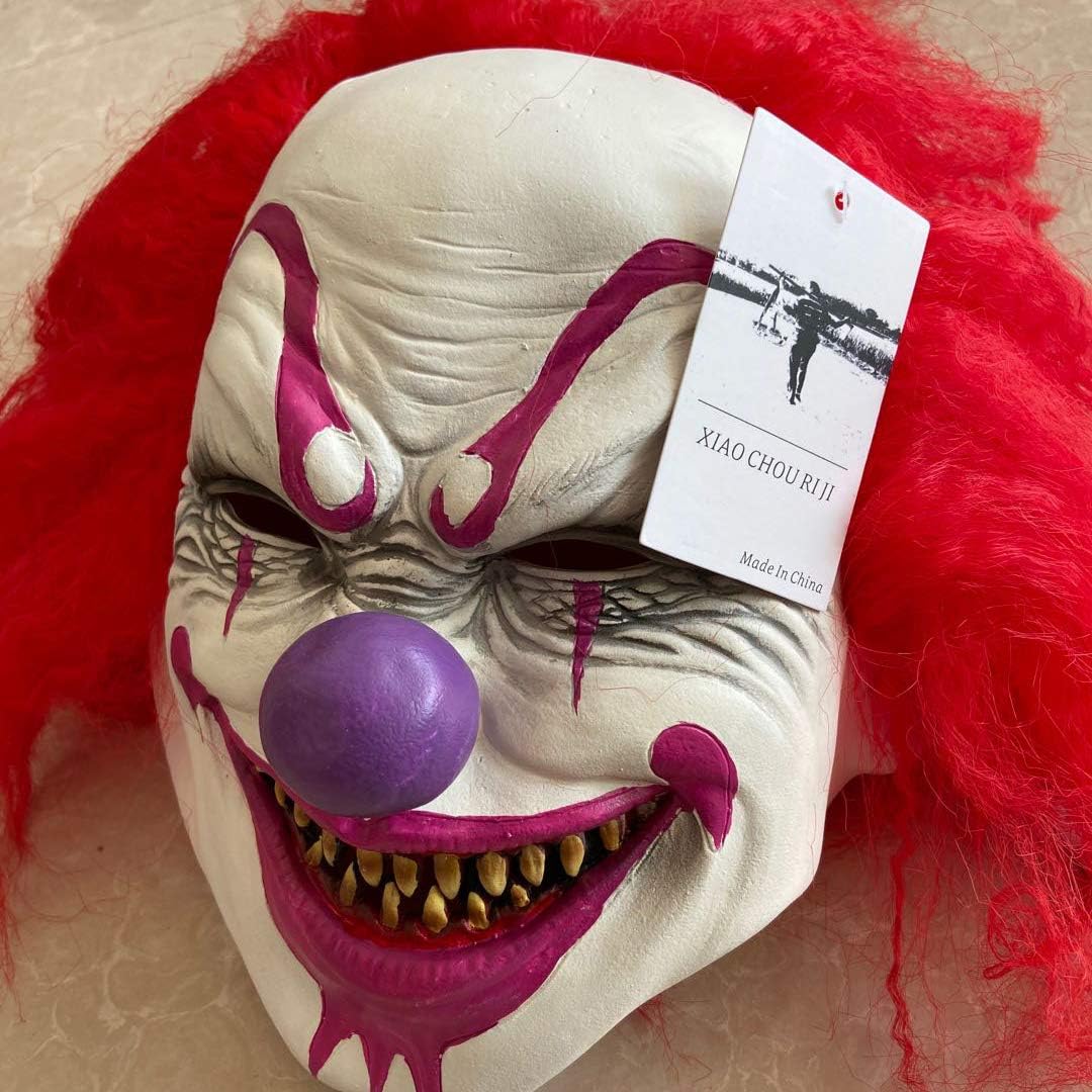 Scary and Sinister Halloween Clown Masks, Costume Cosplay Props, Adult Latex Clown Masks，Horror,Devil