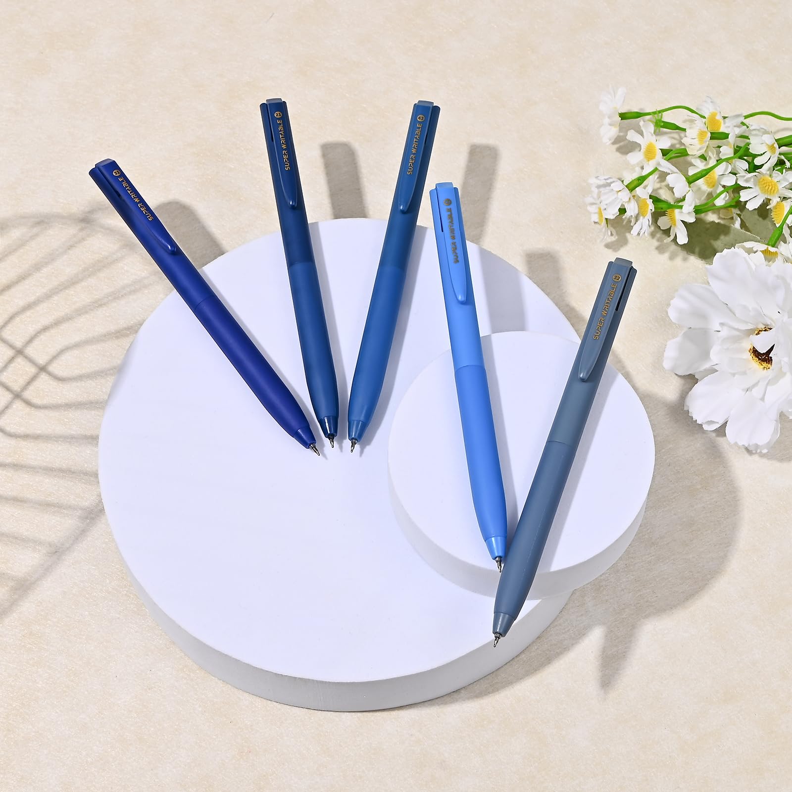 10 bolígrafos de gel de colores surtidos para diario, juego de bolígrafos de punta fina de 0.5 mm, retráctiles, tinta de colores de escritura suave de secado rápido, suministros estéticos de