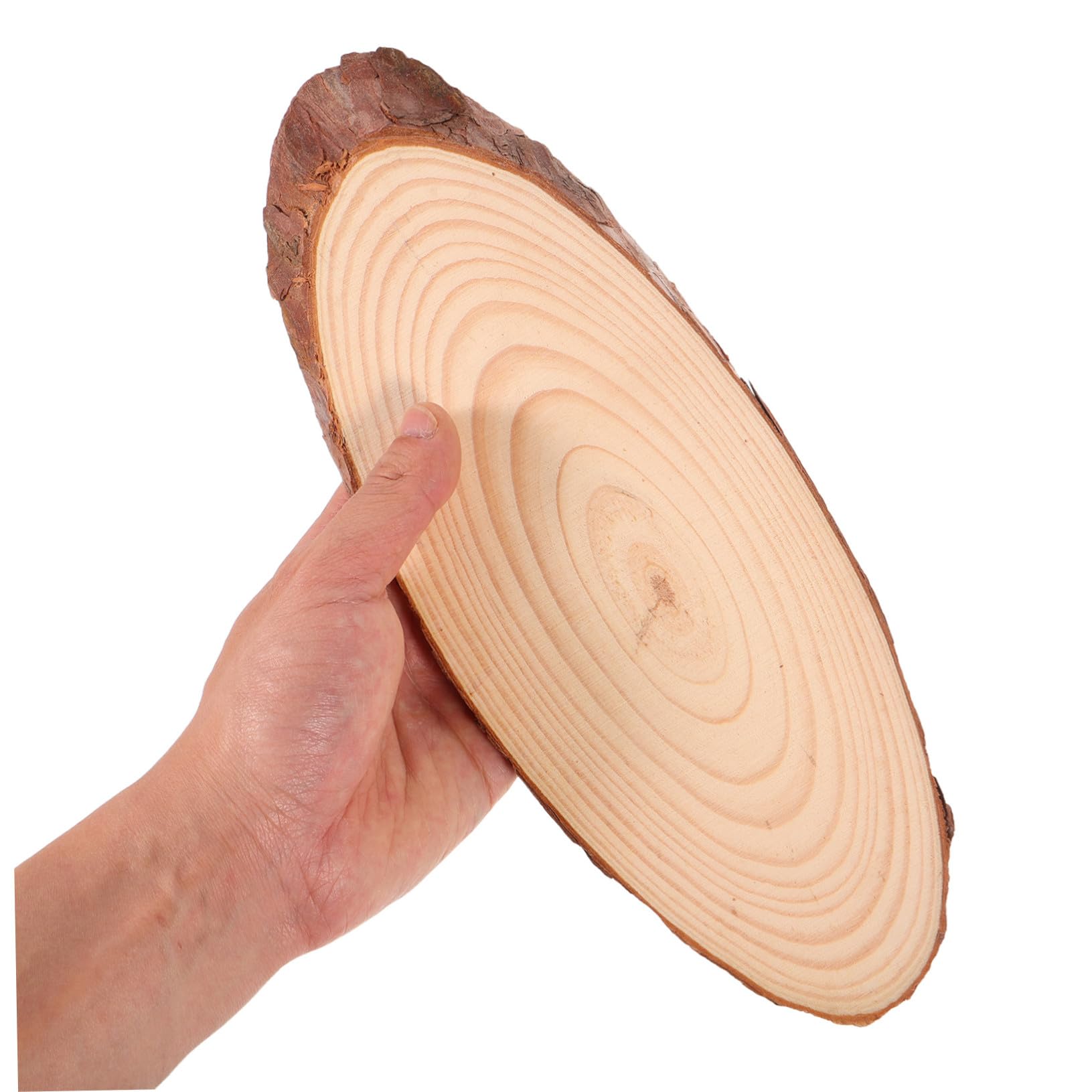 ARTIBETTER 4 STÜCKE Ovale Naturbelassene Holzscheiben Unbehandelte Holzteile für DIY Bastelprojekte Rustikale Hochzeits Weihnachtsdeko mit Natürlicher Holzmaserung