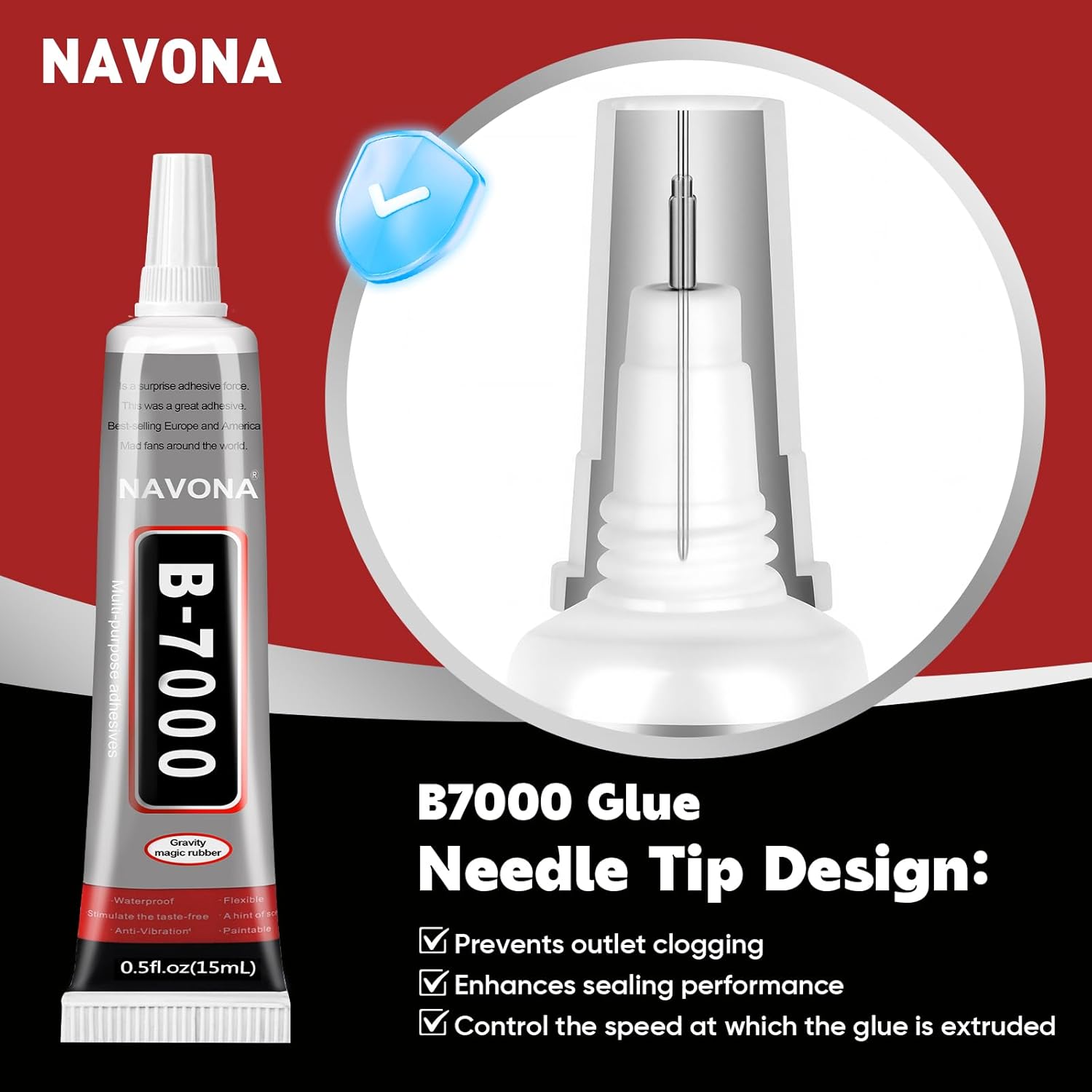 50 PCS 15ml B7000 Glue Clear with Precision Tip, Bedazzling Glue, Super Glues, Rhinestone Glue for Nail, Craft Glues, Jewelry Making, Nail Art, DIY, Makeup, Shoes