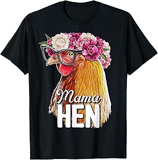 Mama Hen Floral Rhode Island Red Chicken Farmer Shirt Gift T-Shirt
