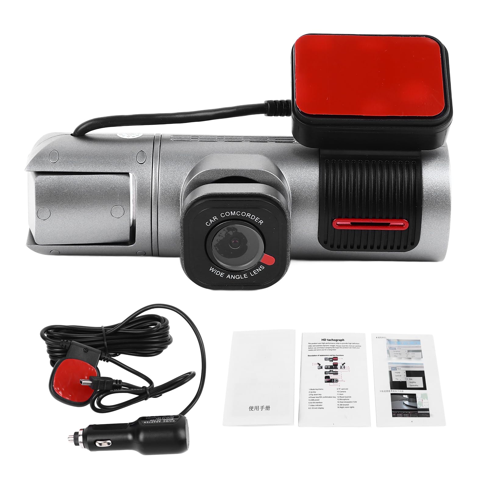 Rejestrator jazdy samochodem z wbudowaną kamerą z przodu i wewnątrz wideo HD 1080P, połączenie telefoniczne WiFi do udostępniania w mediach społecznościowych, wizja