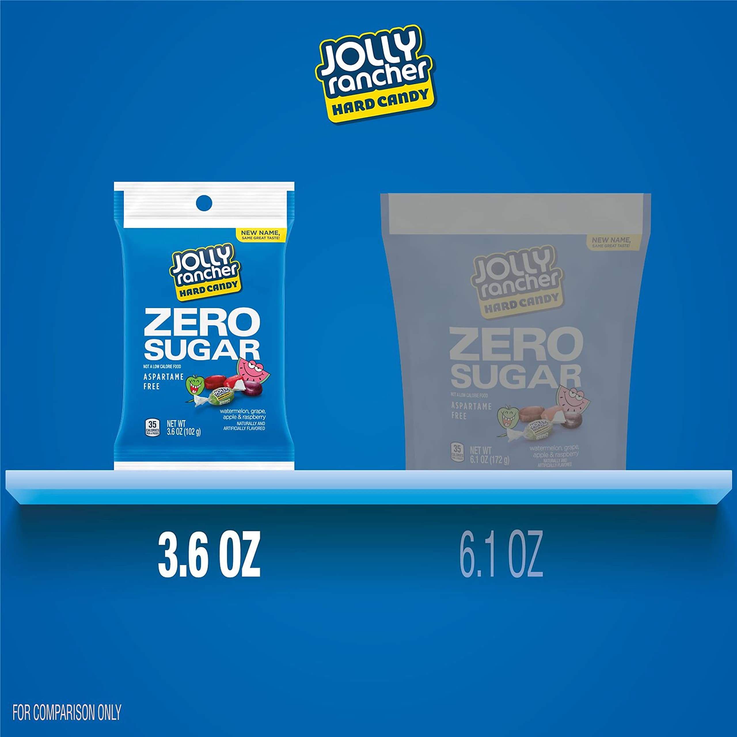 Buy JOLLY RANCHER Zero Sugar Assorted Fruit Flavored Hard Candy, Individually Wrapped, 3.6 oz