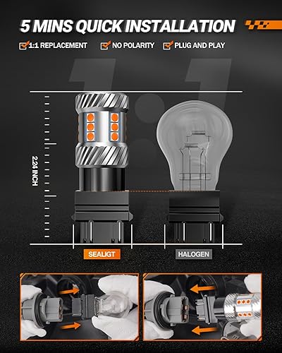 Miniatura 46 de SEALIGHT 912 bombillas LED, 912 921 bombillas de respaldo LED, 912 921 luz LED de marcha atrás de 6000 K 2600 lúmenes, superbrillante, T15 906 904