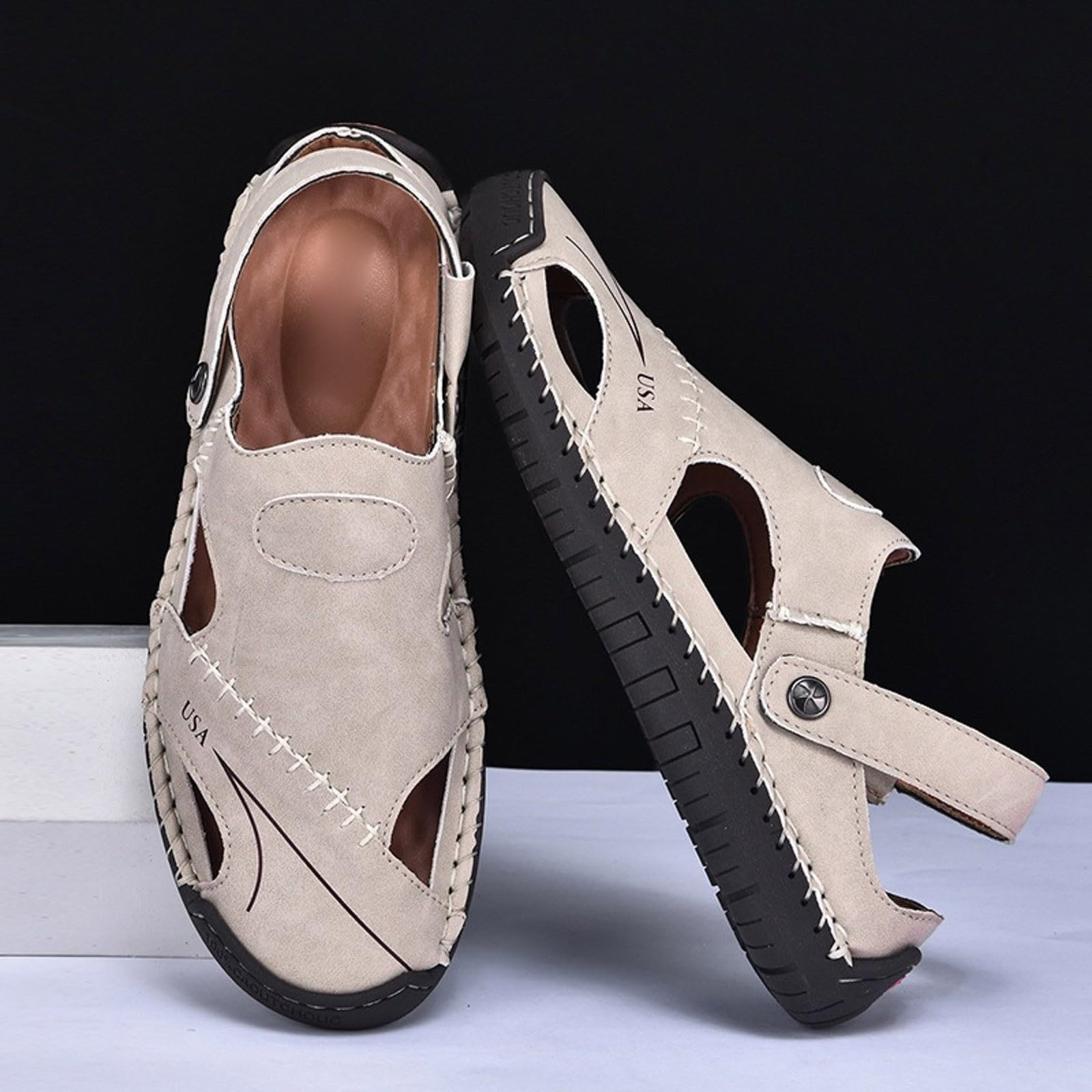 Genérico Chanclas Hombre Verano, Zapatillas Casa Hombre Piscina, Mano Transpirables Con Dos Tiras CóModas Informales La Playa Y El Verano Sandalias Slippers Sandalias Barefoot Sandalia