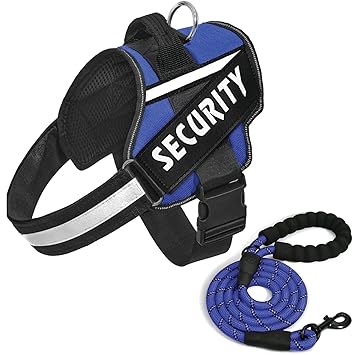 NEOMART Dog Harness, No-Pull Reflective Dog Vest, Breathable Adjustable Pet Harness with Handle for Outdoor Walking - No More Pulling, Tugging or Choking (Medium, Blue)