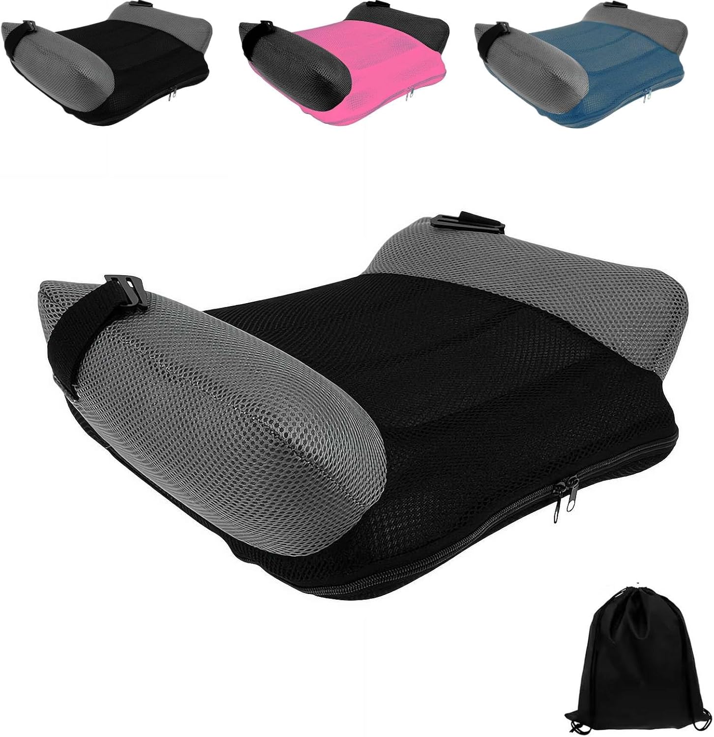 Booster-Autositz – tragbarer tragbarer Reisesitz, schnell aufblasbar/entleert, leicht mit Tragetasche, maschinenwaschbar für zu Hause/Speisen/Reise (Schwarz 1 Stück)