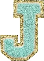 Vista 11 de SPRT - Parches de letras de chenilla universitaria con purpurina, parche de letras blancas para planchar con letras del alfabeto para disfraz