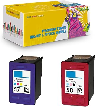 Amazon.com: New York TonerTM - Juego de 2 cartuchos de tinta compatible con  HP - 1315 HP 57 C6658 HP 58 : Productos de Oficina