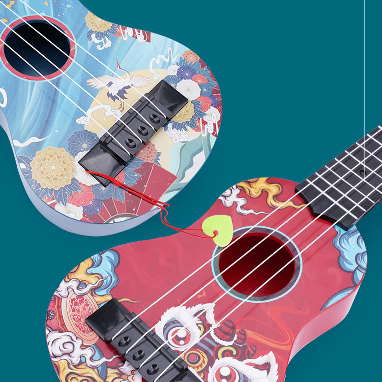 Guitare Enfant, Ukulele Enfants, Guitare Enfant 3-6 Ans, Jouet de Guitare et Piano, avec 4 Cordes Réglables,Mini Guitare pour Les Tout-Petits Débutants Garçons Filles Cadeau (Feihé 44cm)