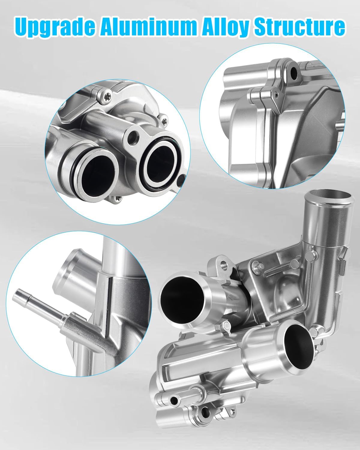 902-1090 Aluminum Thermostat Housing Assembly Compatible with Ford F-150 2017-2020 Expedition Turbocharged Lincoln Navigator 3.5L Turbocharged 2018-2022 Replace HL3Z-8A586-B HL3Z-8A586-A HL3Z-8A586-C