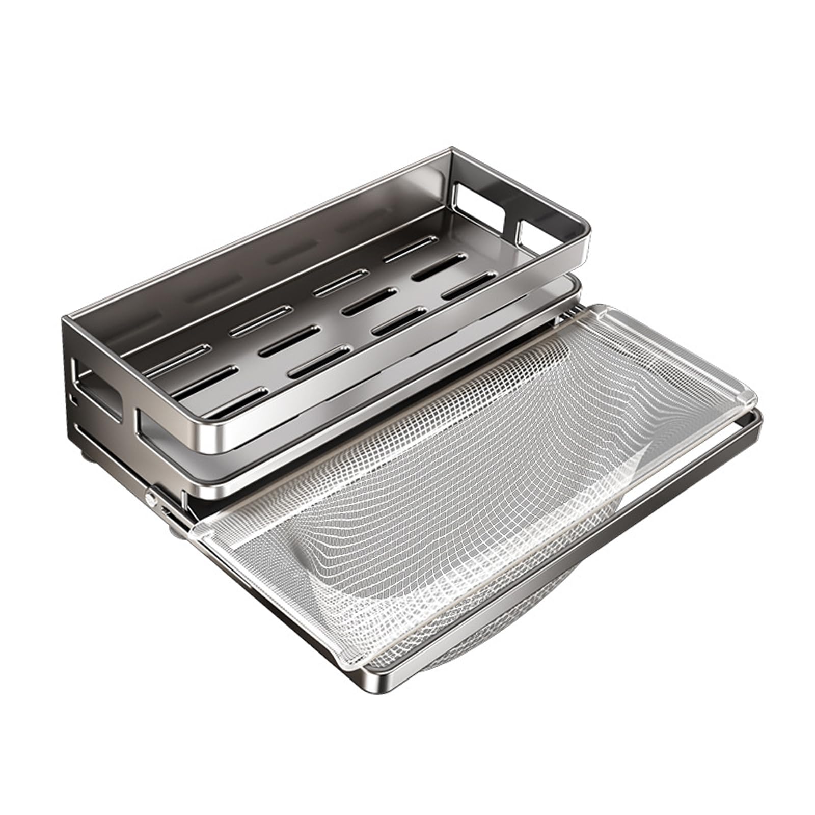 DSLKGWE Sponge Holder for Kitchen Sink, Caddys Organizers with Drip Tray Suction Cup Countertop Storage Caddys