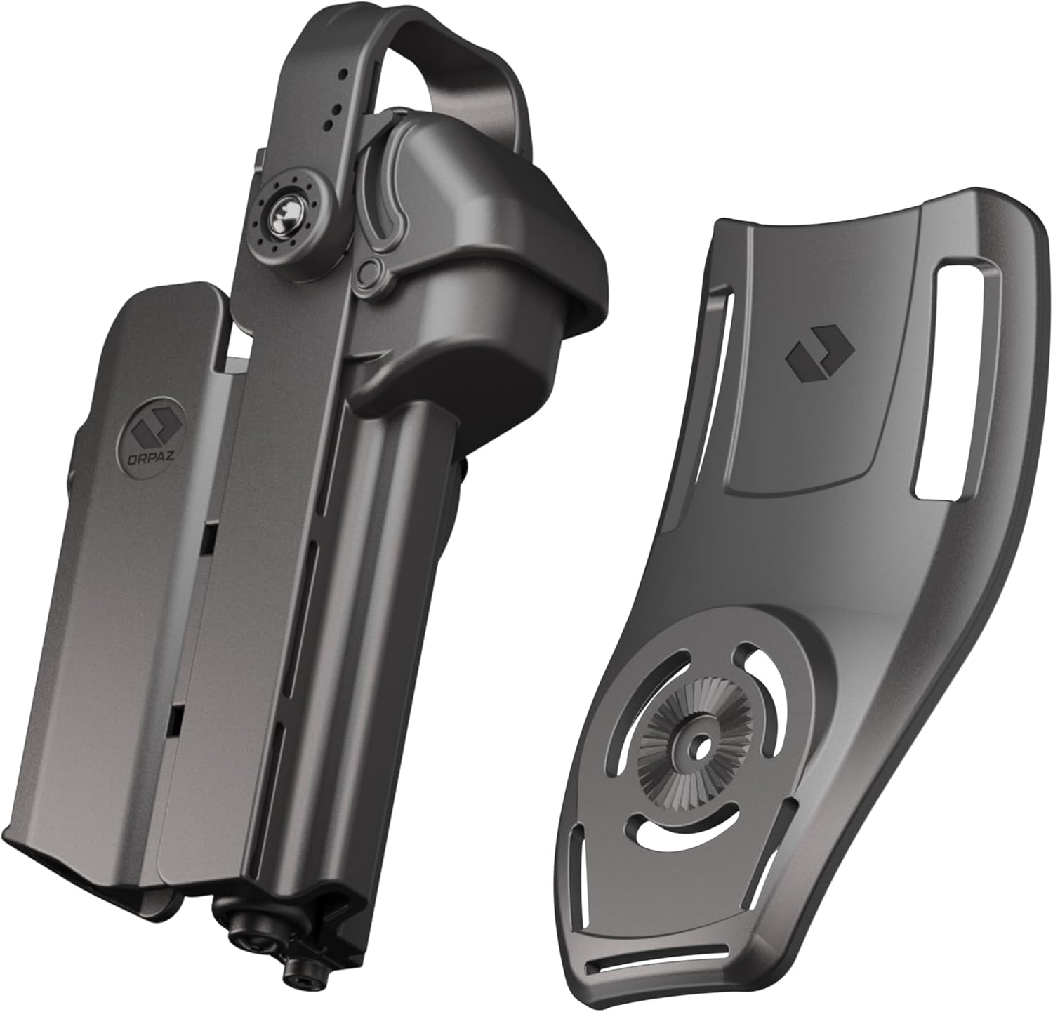 Orpaz T40 Pro Light-Bearing Holster – Universal OWB Tactical Holster, Level 3 Security, Compatible w/Medium Sized Pistol Lights, Optics-Ready, Adjustable, Fits Most Pistols, Added Low Ride Attachment