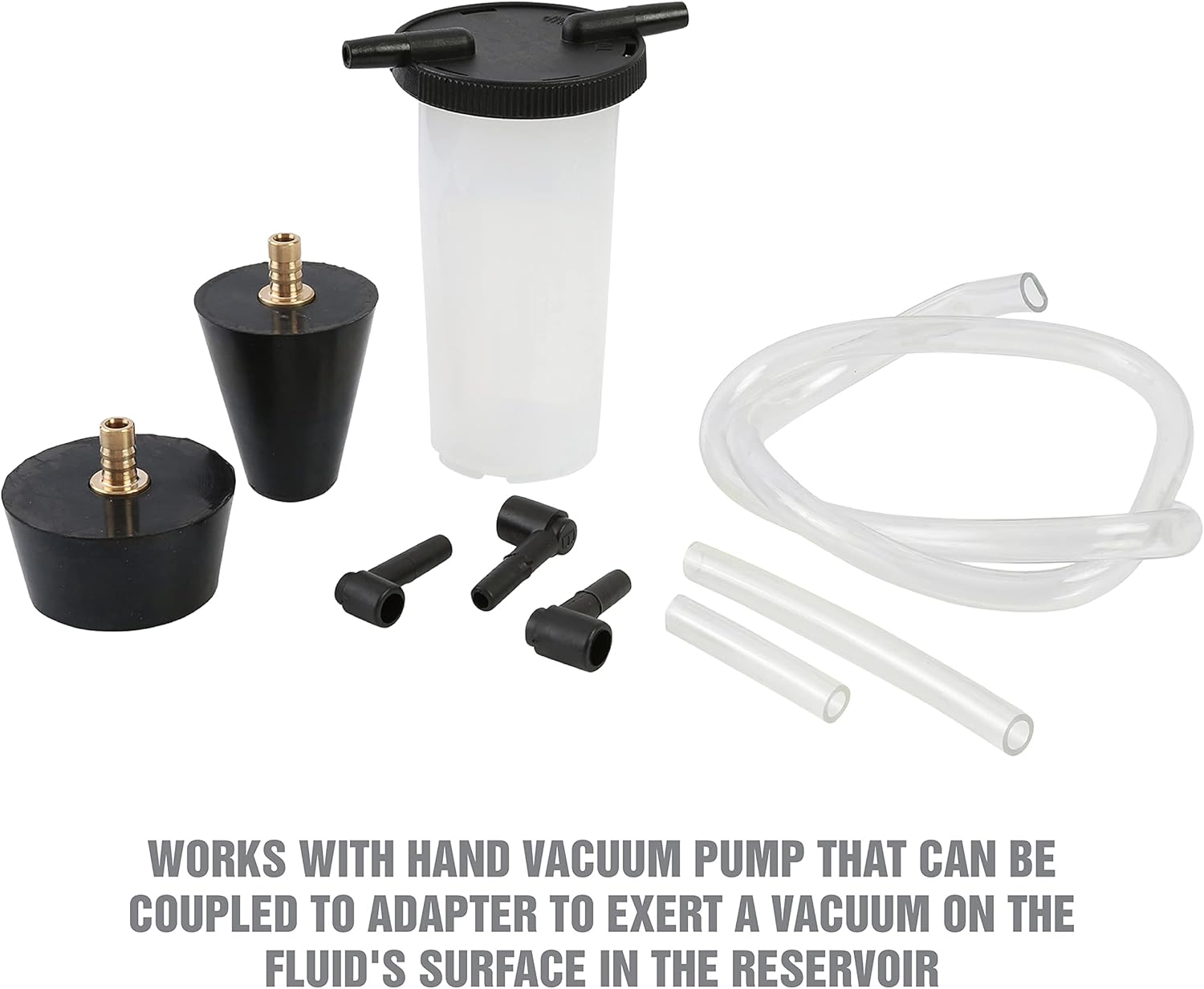 OEMTOOLS 27311 Power Steering and Brake Bleeder Kit, Removes Air from Fluid Lines After Repairs, Vacuum Adapter Kit for Reservoir Bleeding, Compatible with Most Pumps and Systems