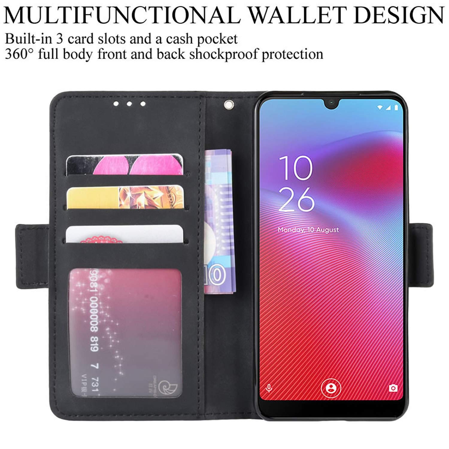 TienJueShi Marrone Premium Retro Stand Portafoglio Telefono Caso per Vodafone Smart Green 4.95 inch in Pelle Case Copertina Custodia Protettiva Cover