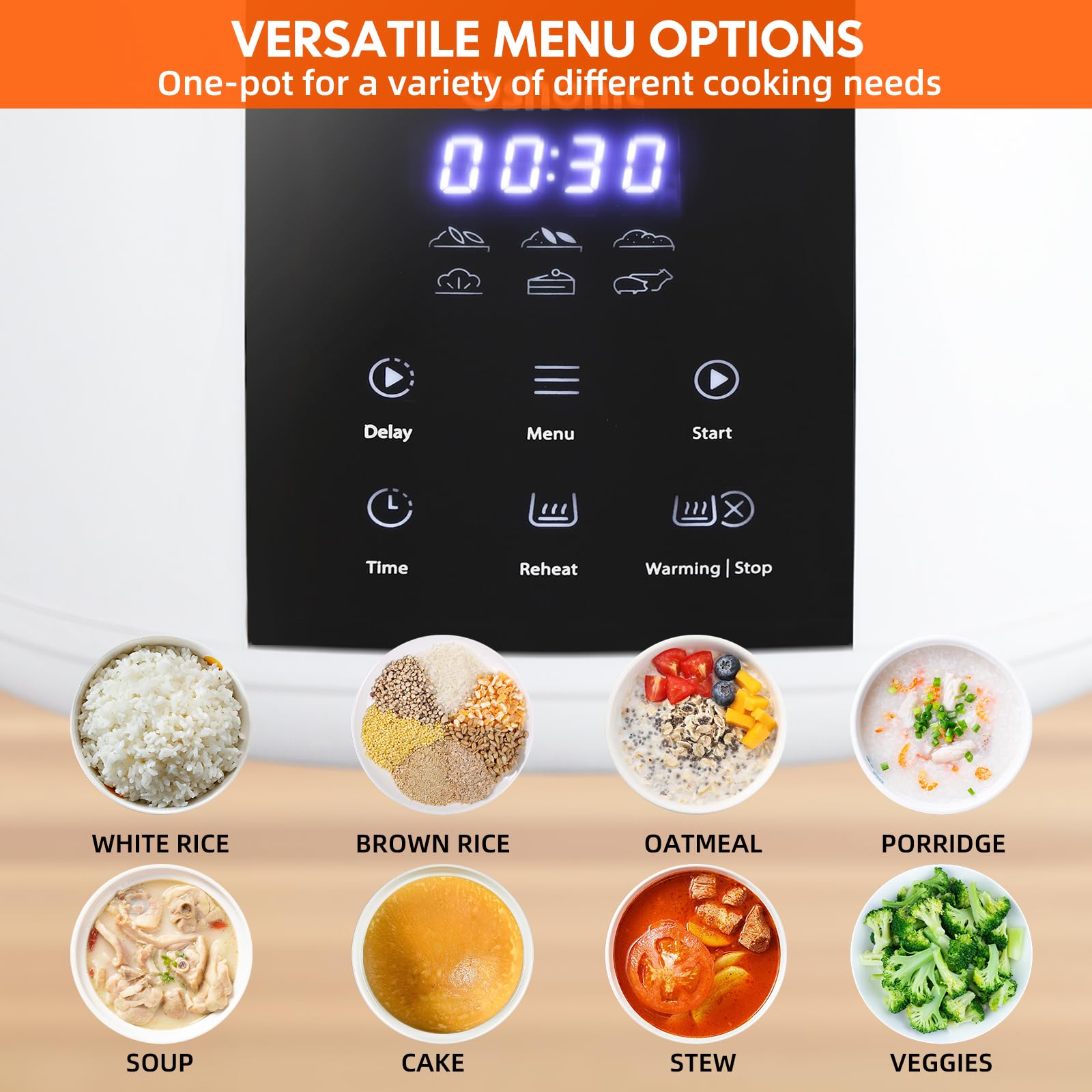 Oshenic Rice Cooker Small,6-Cup (Uncooked) / 12-Cup (Cooked),6-in-1 Multi Cooker,Electric Smart Rice Cooker,Portable Non-Stick Rice Maker With Steamer Basket,12 Hours Timer Delay & Keep Warm Function