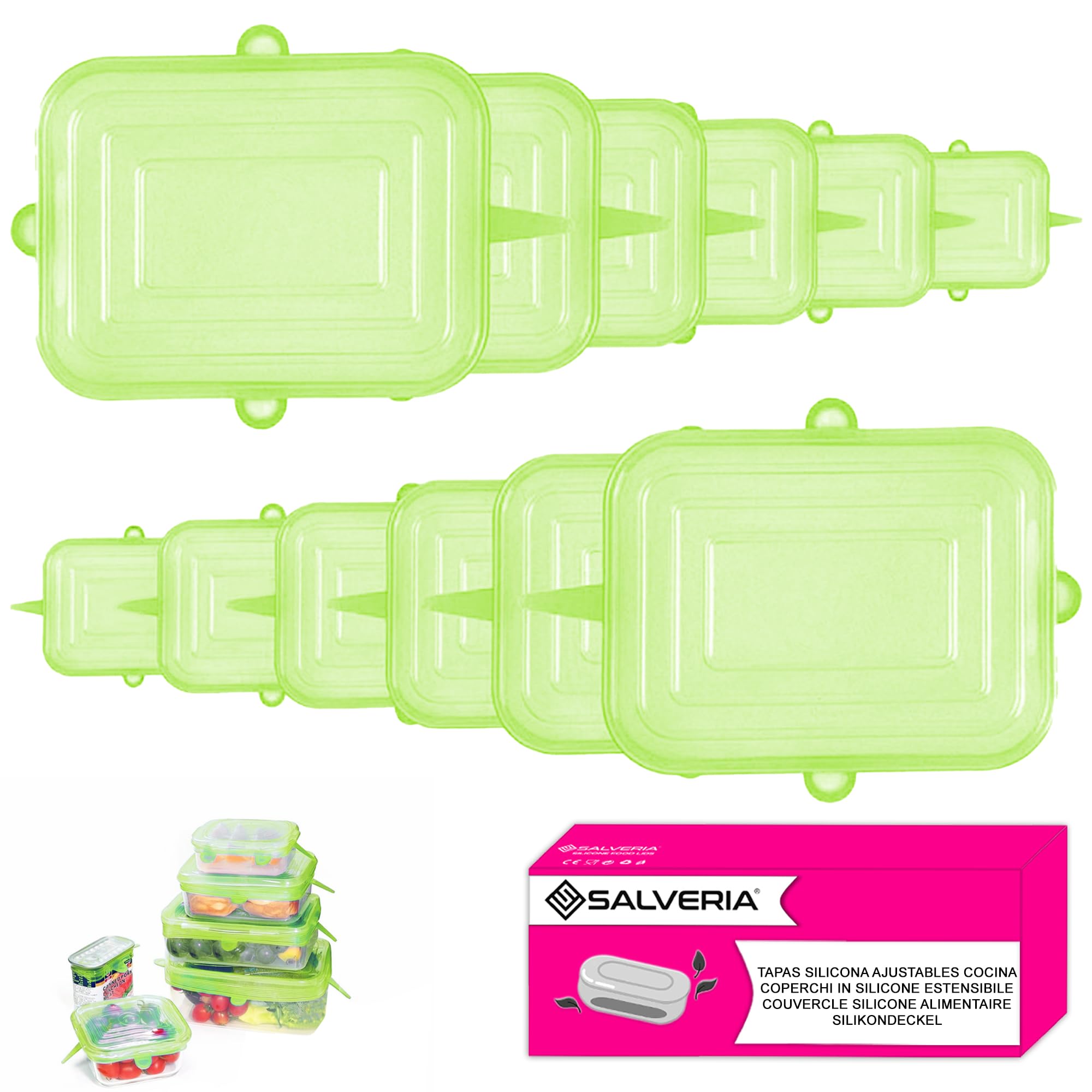 Coperchi In Silicone Estensibile - 12 Pezzi, Senza BPA, Lavabili In Lavastoviglie - Foto 6