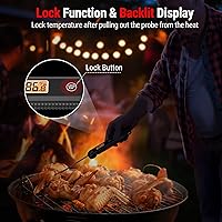 Vista 5 de ThermoPro Termómetro digital de lectura instantánea para carne para asar a la parrilla, termómetro impermeable para alimentos de cocina con Negro