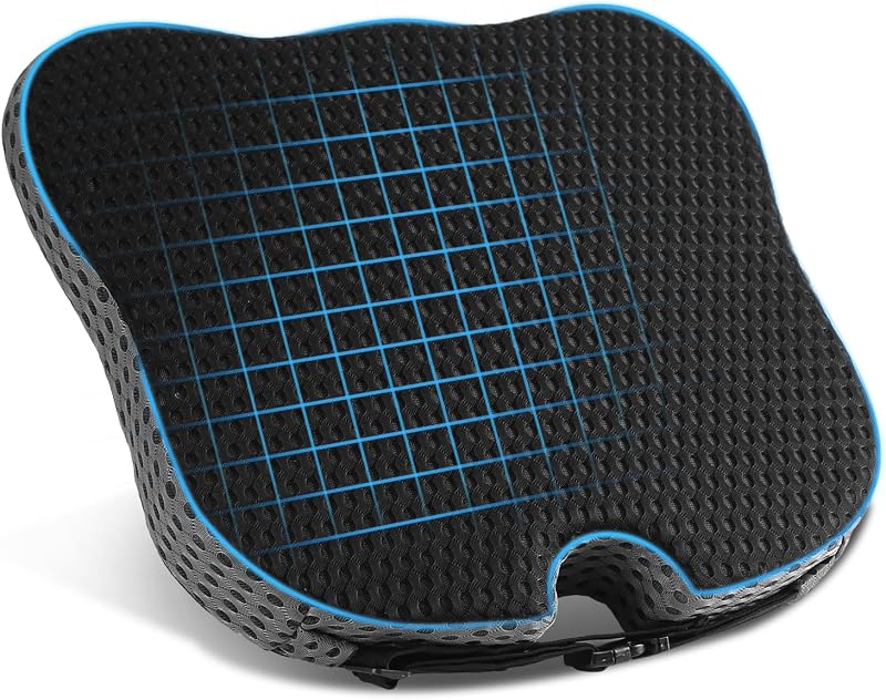 Hapiclody Cojín de asiento de auto para conducir, cojín de espuma viscoelástica de alta calidad para una mejor visibilidad, cojín antideslizante para cadera y parte inferior de la espalda, cojín de asiento de auto para personas bajas, camión (negro