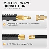 Vista 5 de Mandril de Aire de Doble Cabezal de Alcance Extendido de 12", Conexión de 2 Vías 1/4" FNPT Recto con Bloqueo de Pie en Mandril de Inflado