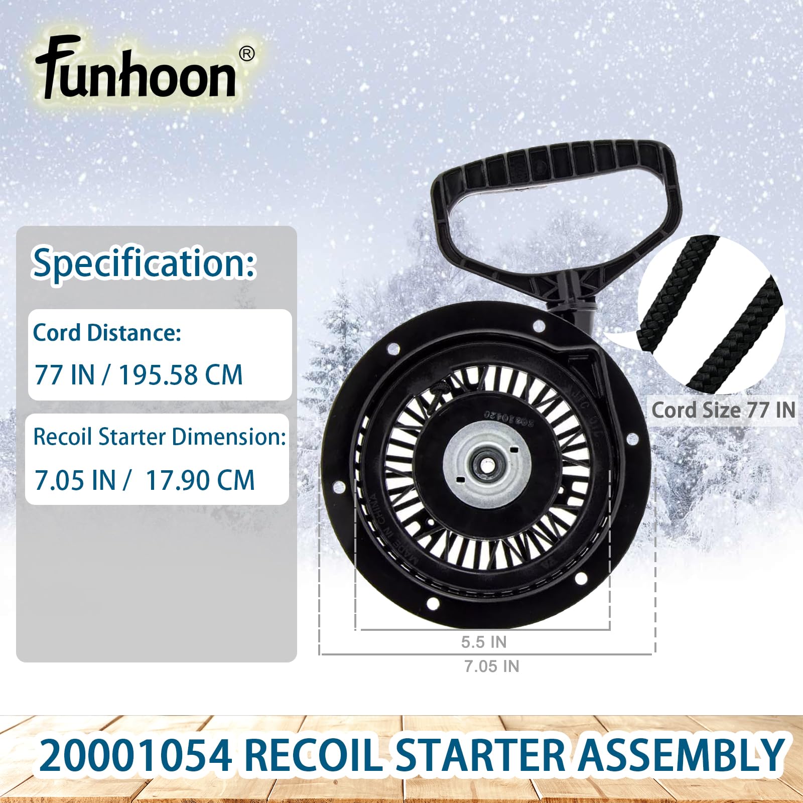 Snow Machine Funhoon 20001054 Pull Cord Recoil Starter Assembly For ...